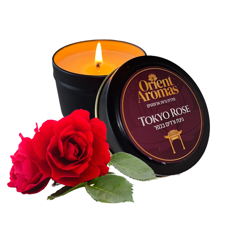 Tokyo Rose נר מסאג' בריח גינת ורדים בכפר מסדרת המזרח Orient Aromas