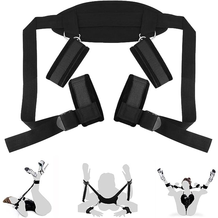 קשירה לצוואר וקרסוליים עם אזיקי ידיים