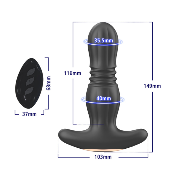 Rear Booster +1 פלאגס אנאלי מפמפם עם שלט בגימור ברונזה