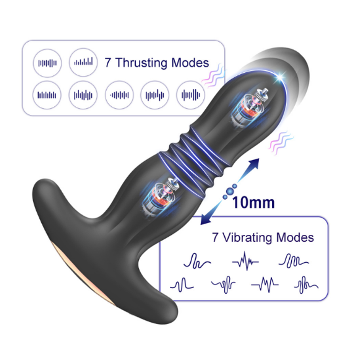 Rear Booster +1 פלאגס אנאלי מפמפם עם שלט בגימור ברונזה