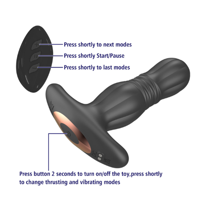 Rear Booster +1 פלאגס אנאלי מפמפם עם שלט בגימור ברונזה
