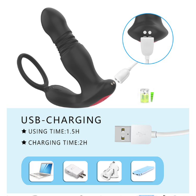 Rocky Ass Lock פלאג מפמפם משולב קוקרינג בגימור אדום