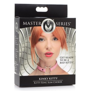 Kinky Kitty קולר ורוד עם טבעת בצורת חתול Master Series