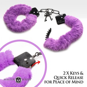 Cuffed in Fur Purple Fuzzy Handcuffs