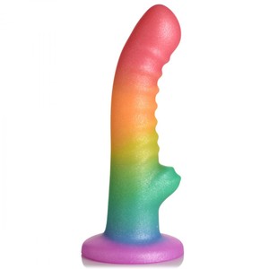 Curved Toys Simply Sweet Ridged Rainbow Dildo