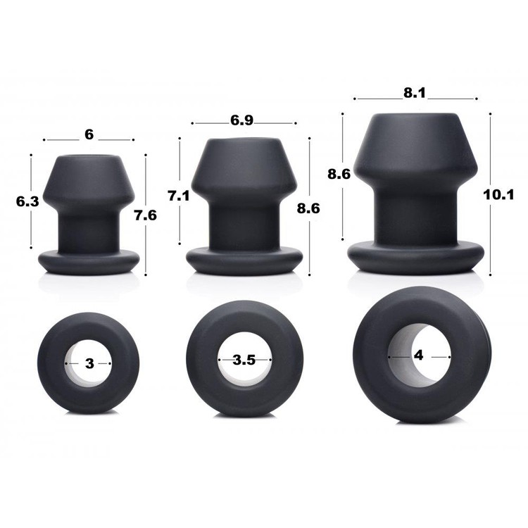 Gape-Grommets שלישיית באט פלאגז חלולים מסיליקון