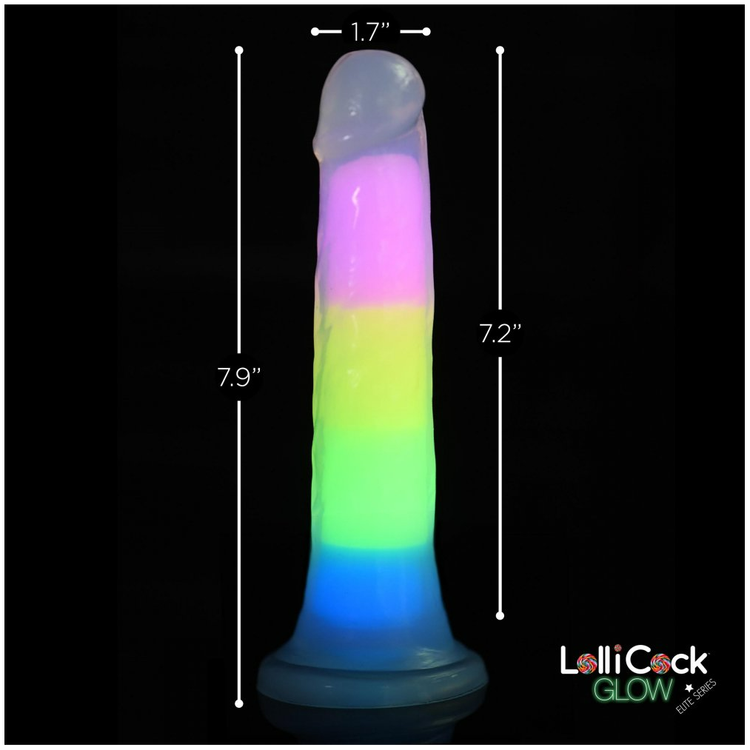 דילדו זוהר בחושך ב 3 צבעים מביתGlow-in-the-Dark Rainbow