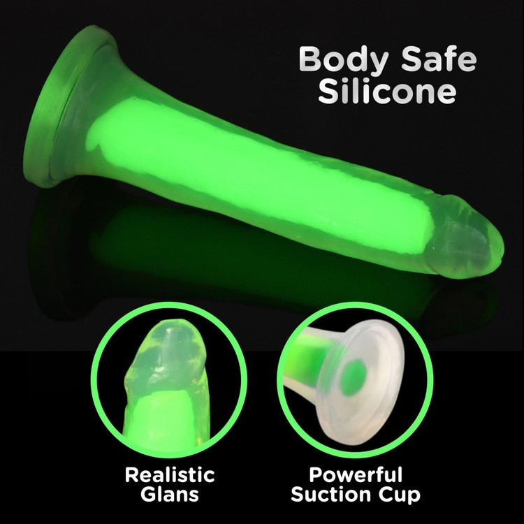 דילדו זוהר בחושך בצבע ירוק Glow-in-the-Dark Silicone