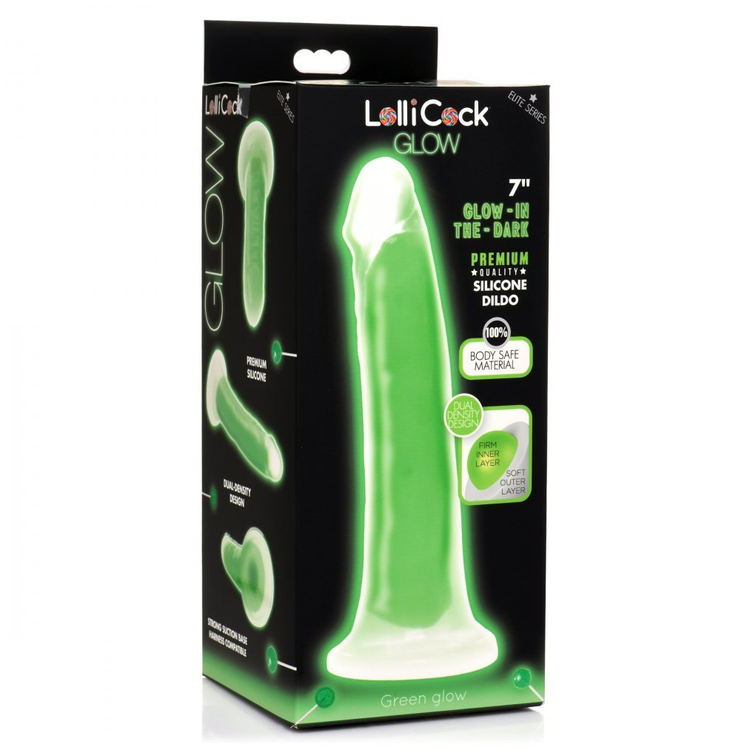 דילדו זוהר בחושך בצבע ירוק Glow-in-the-Dark Silicone