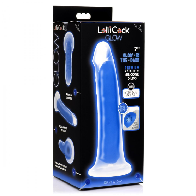 דילדו זוהר בחושך כחול Glow-in-the-Dark