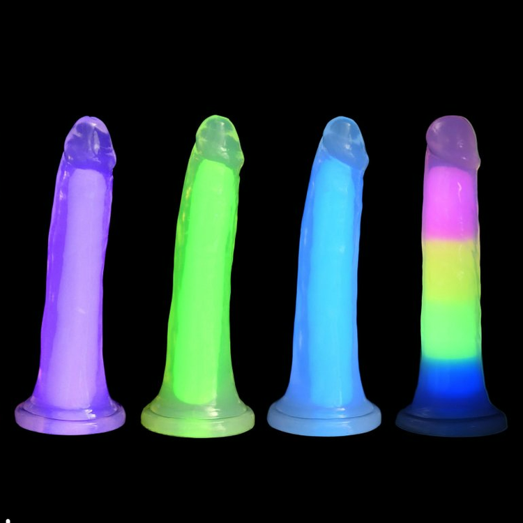 דילדו זוהר בחושך סגול Glow-in-the-Dark