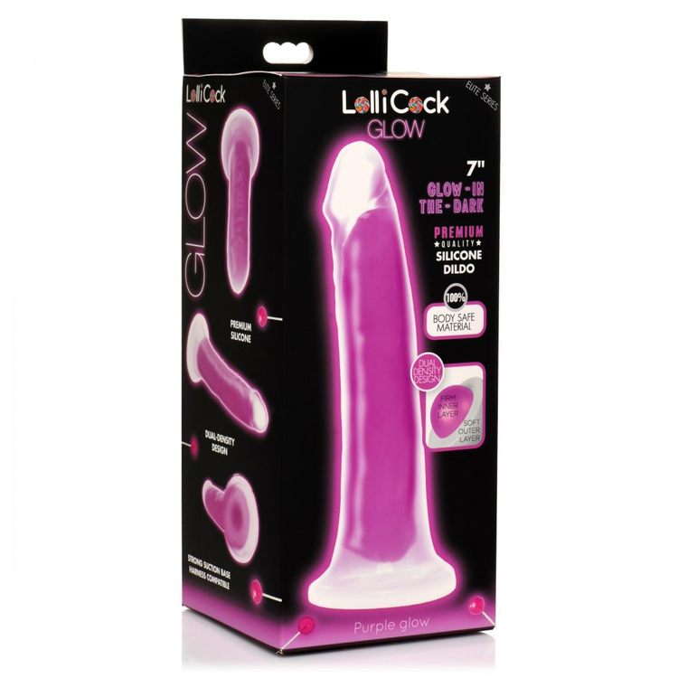 דילדו זוהר בחושך סגול Glow-in-the-Dark