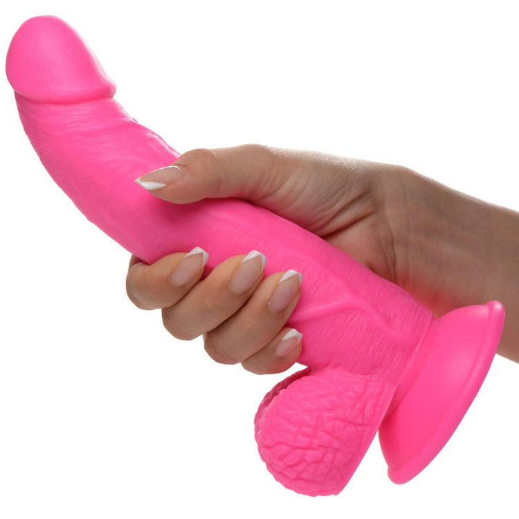 Pop Peckers דילדו ורוד מעוקל 19 ס"מ