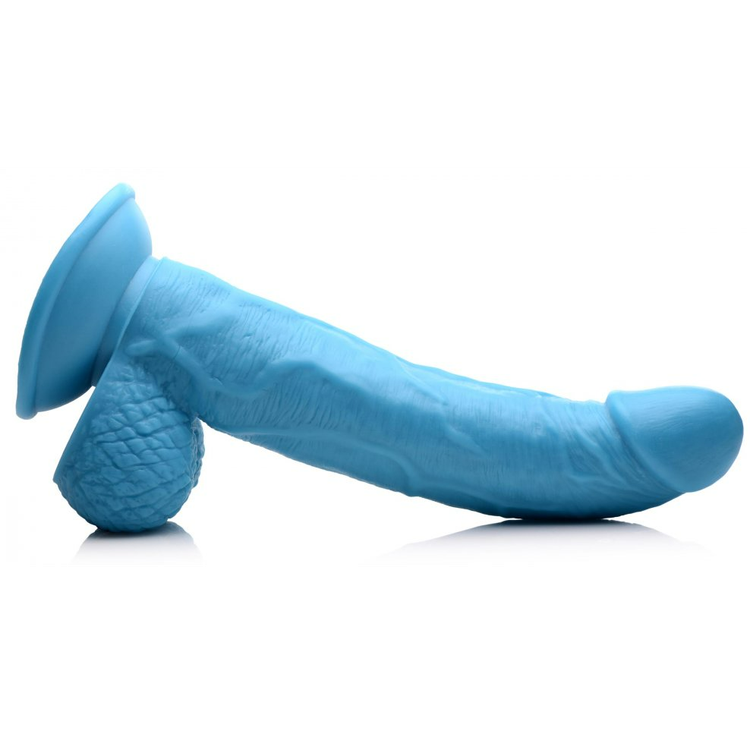 Pop Peckers דילדו כחול מעוקל 19 ס"מ