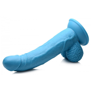 Pop Peckers 19 cm Curved Blue PVC Dildo
