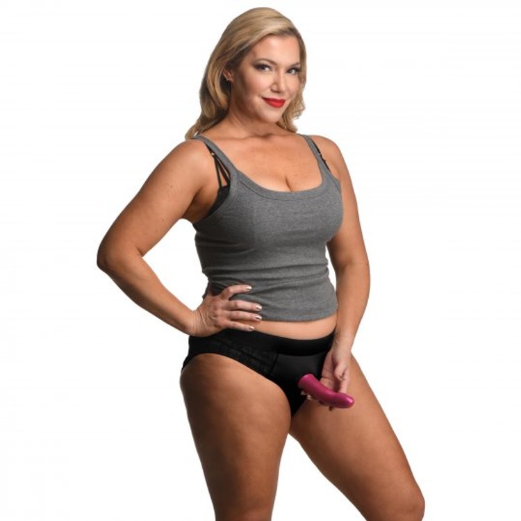 Lace Envy תחתון שחור עם תחרה לסטראפאון 2XL