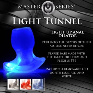 Master Series Light-Tunnel Light Up Hollow Anal Plug - Large