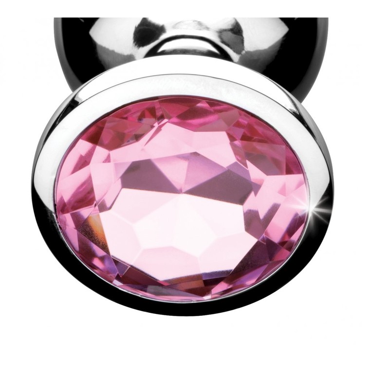 Pink Gem פלאג מתכת קטן עם קישוט יהלום ורוד