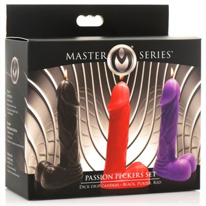 Master Series Passion Peckers Cock Shaped Waxplay Candles Triple Set