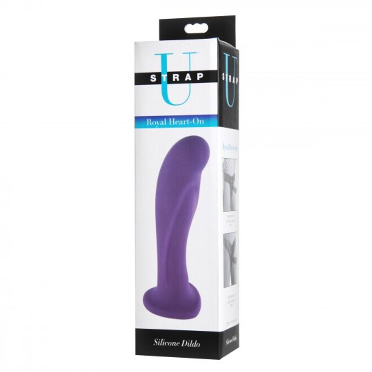 Strap U Royal Heart Purple Silicone Dildo for Strapons
