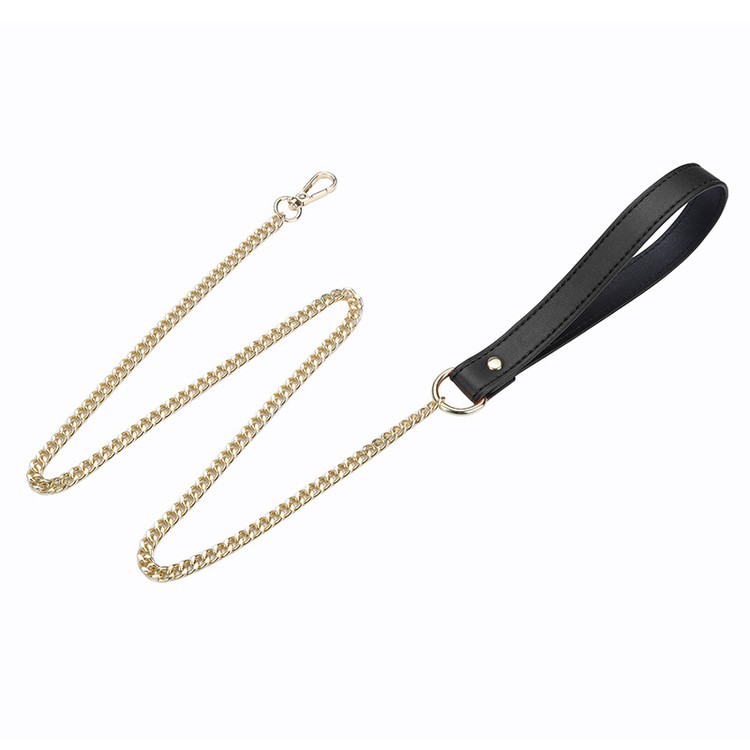 קולר צווארון דמוי עור בצבע שחור