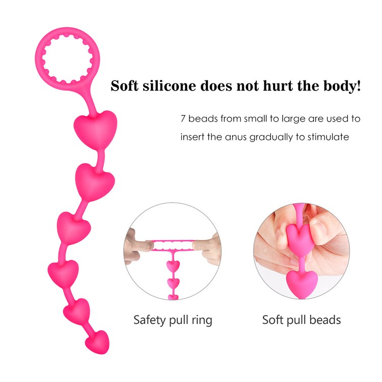 the heart of the butt חרוזים אנאליים בצורת לב ורוד