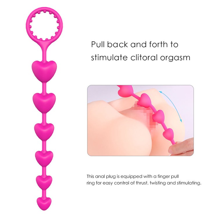 the heart of the butt חרוזים אנאליים בצורת לב ורוד