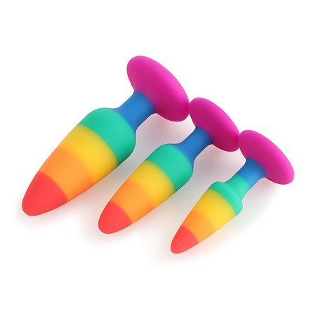 American Pleasure Rainbow Colored Cone Anal Plug - Large