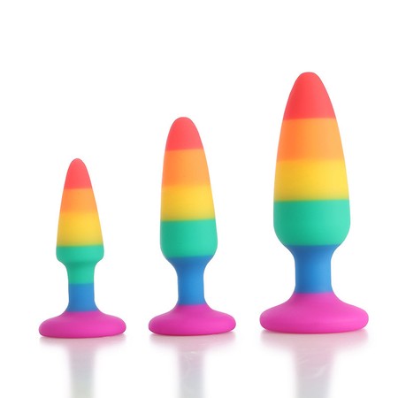 American Pleasure Rainbow Colored Cone Anal Plug - Medium