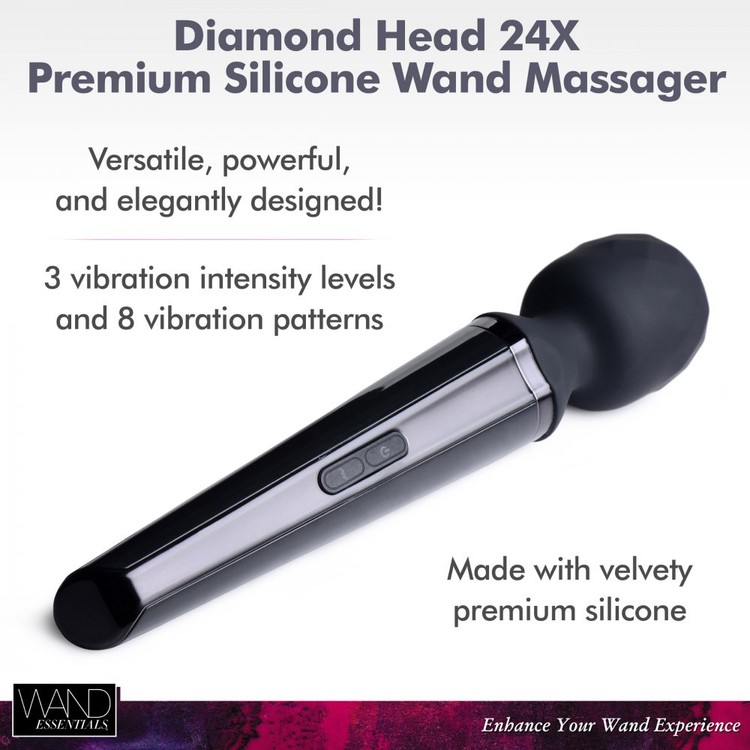 Diamond Head וויברטור מאג'יק וונד שחור לדגדגן Wand Essentials