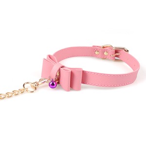 Pink Bow Collar and Leash Set BDSM