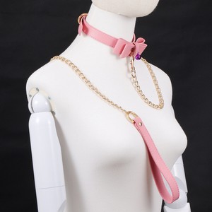 Pink Bow Collar and Leash Set BDSM