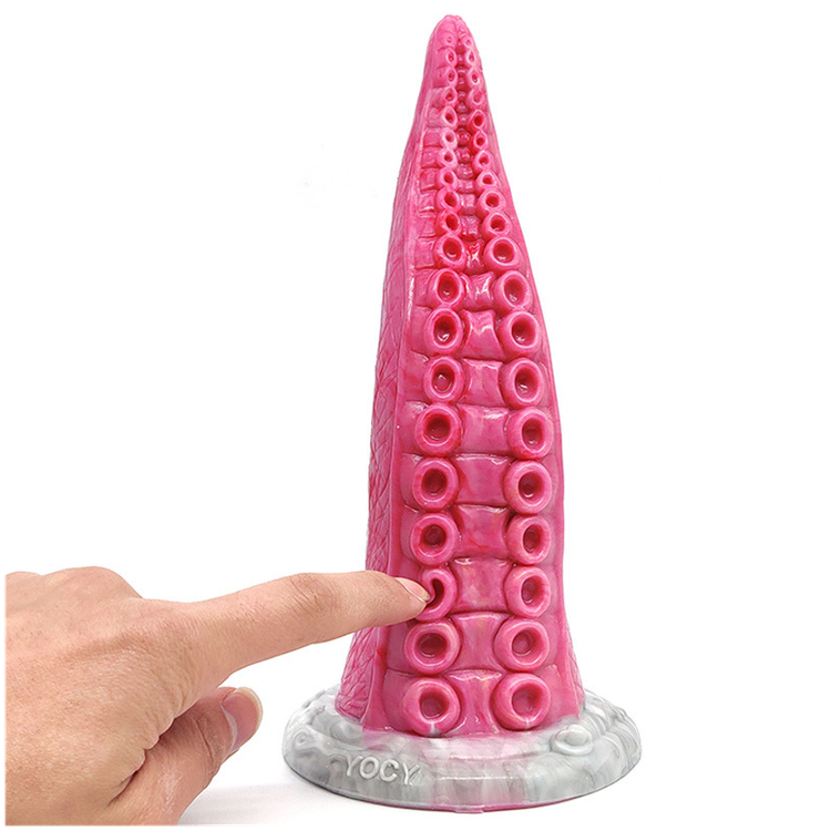 דילדו חייזרי זרוע תמנון אדומה מסיליקון