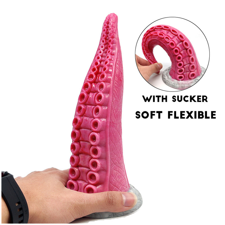 דילדו חייזרי זרוע תמנון אדומה מסיליקון