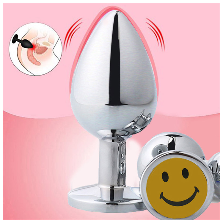 פלאג אנאלי מתכת קטן עם סמיילי