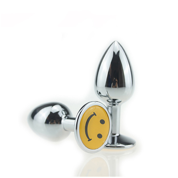 פלאג אנאלי מתכת קטן עם סמיילי