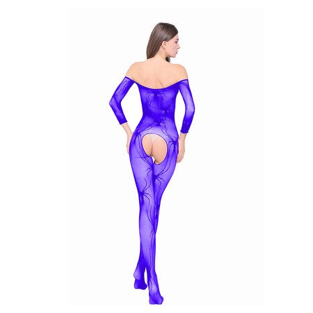 Lorenda Spider Print Blue Sexy Bodystocking