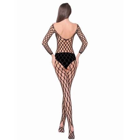 Diorela Sexy Bodystocking with Large Holes - Black