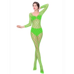 Diorela בגד גוף רשת חורים רחבים - ירוק