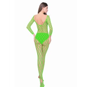 Diorela בגד גוף רשת חורים רחבים - ירוק