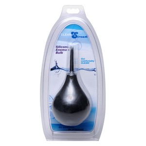 A small pear shaped enema bottle