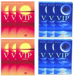 144 קונדומים בטעמים VIP Midnight VIP Romance