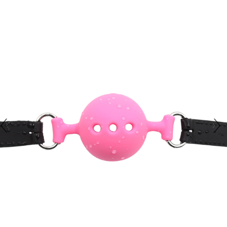 גאג סילקון ורוד נאון-שחור עם חורי נשימה Naughty Toys