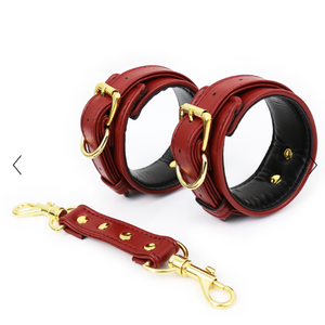 Naughty Toys Luxury Red and Gold Handcuffs