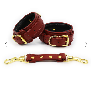 Naughty Toys Luxury Red and Gold Handcuffs