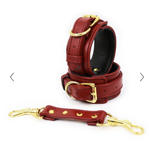 Naughty Toys Luxury Red and Gold Handcuffs