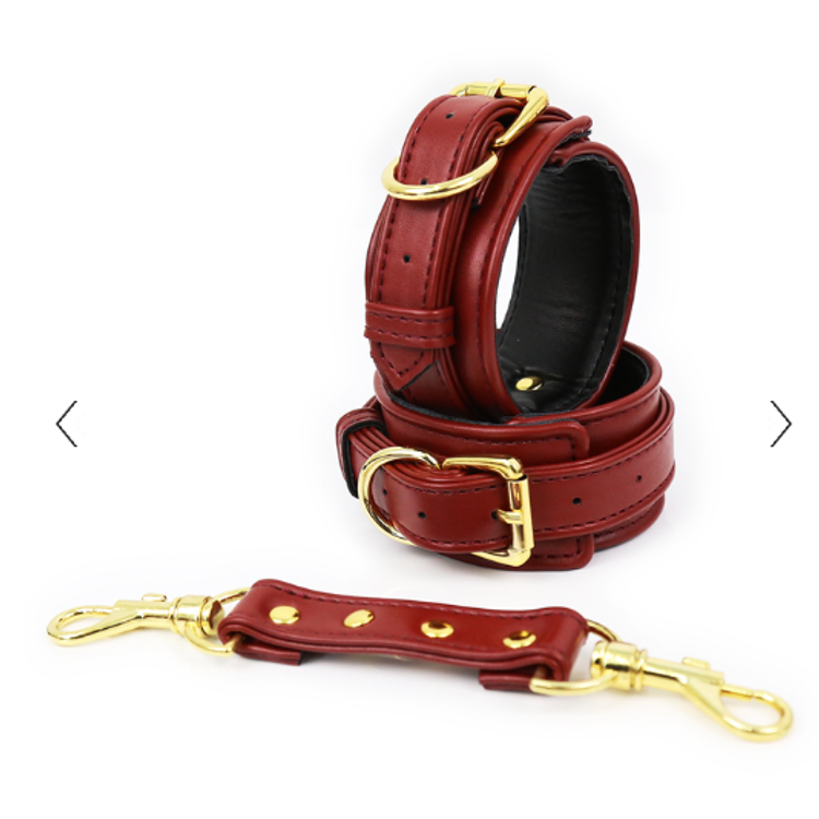 אזיקים לידיים בעיצוב אדום-זהב אלגנטי Naughty Toys