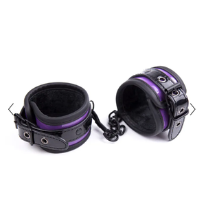 Naughty Toys Elegant Purple Black Ankle Cuffs