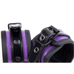 Naughty Toys Elegant Purple Black Ankle Cuffs