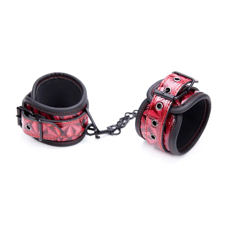 Naughty Toys Glossy Red Textured Bondage Handcuffs